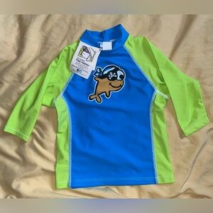 Flap Happy Kids UV 50 NWT Pirate Fish Graphic Rash Guard Swim Top Size 5